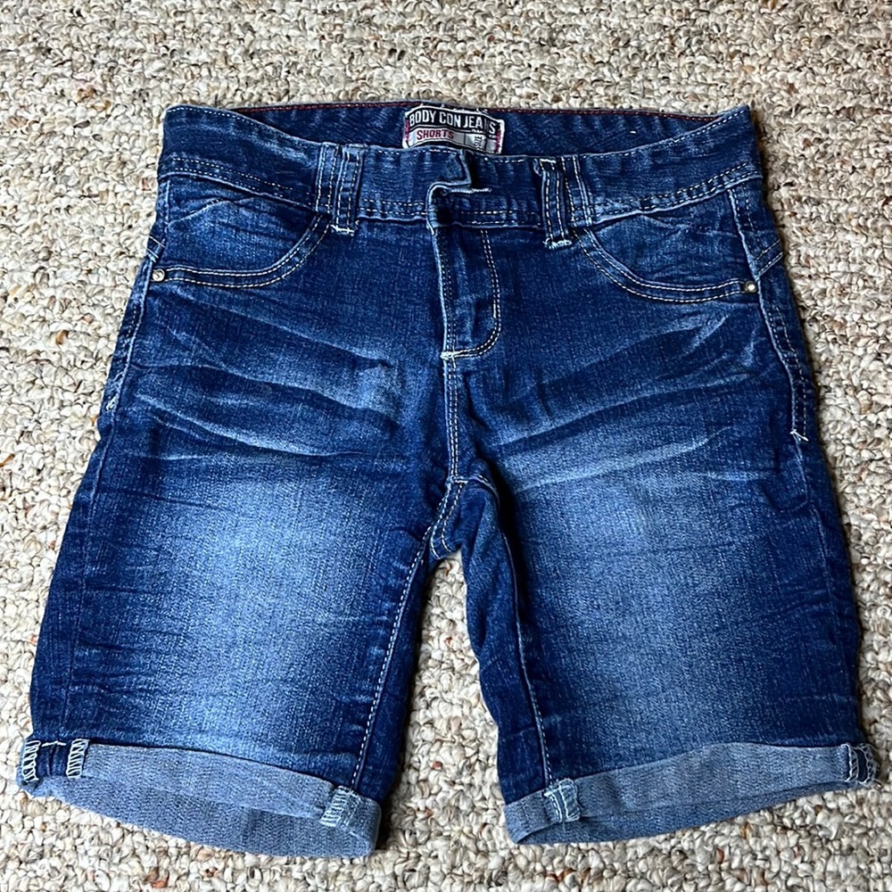 Body Con Jeans, Dark Jeans Short, Size:1
